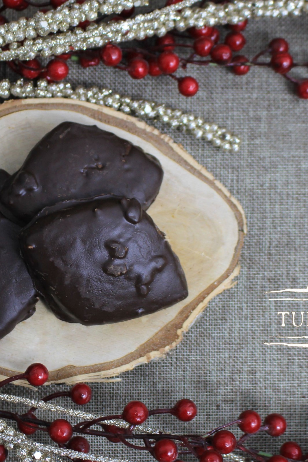 Chocolate covered mustaccioli